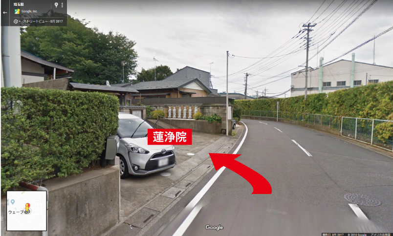 蓮浄院入口南方向